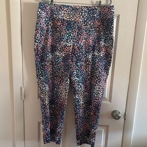 Zac & Rachel Navy Multicolor Patterned Pants